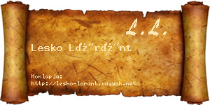 Lesko Lóránt névjegykártya