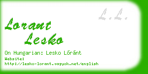 lorant lesko business card