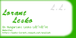 lorant lesko business card
